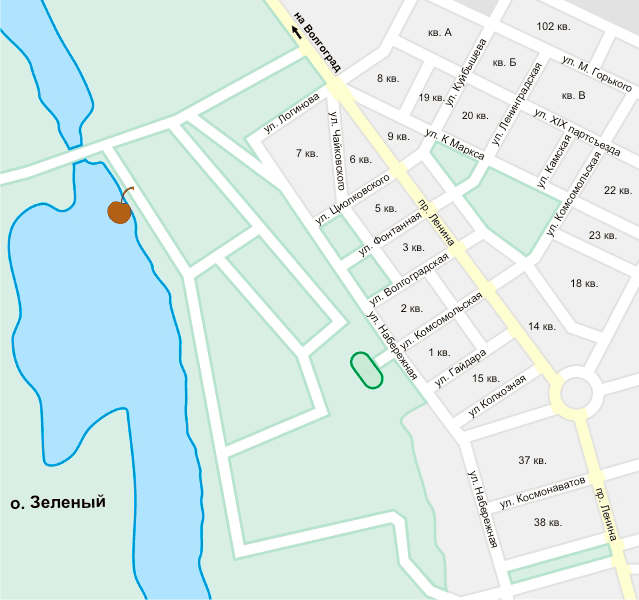 Волжские бани на карте